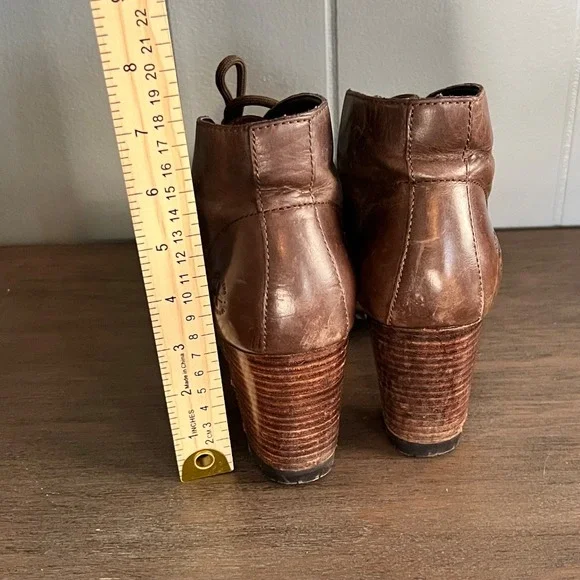 VTG Rare Dr. Doc Martens Viviana Leather Brown Booties heel 3" W7 steam punk - Picture 3 of 14